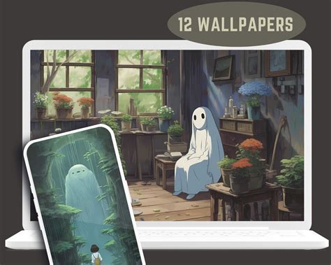 Ghost Wallpaper Halloween Screensaver Spooky Desktop Wallpaper - Etsy