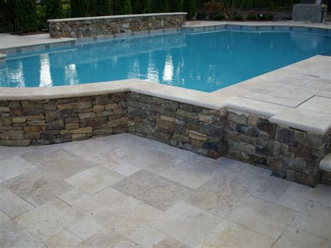 X Ivory Swirl Tumbled Travertine Pool Coping Inch