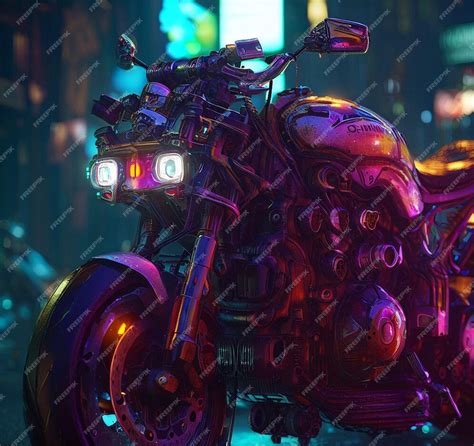 Premium Ai Image Beautiful Wallpaper Cyberpunk Bike Racer Punker