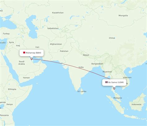 All Flight Routes From Bahrain To Koh Samui Bah To Usm Flight Routes