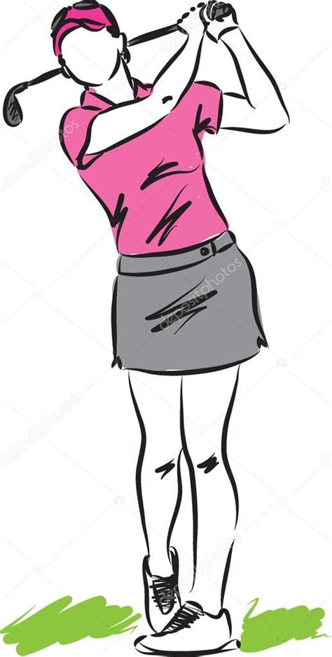 WOMAN GOLF PLAYER ILLUSTRATION Stock Vector Image by ©MoniQcCa #116163470