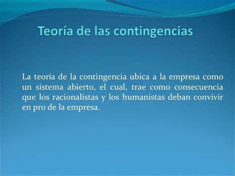 Teoría De Las Contingencias