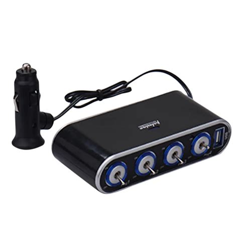 4 12v 24v Way Multi Socket Car Charger Vehicle Auto Car Cigarette