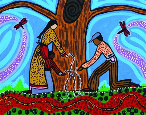 A Painting Of Two People Near A Tree