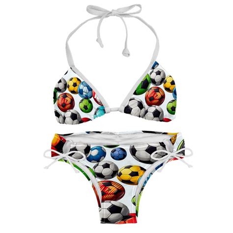 Football Swimming Suit Bikini Set Bikinis Detachable Sponge