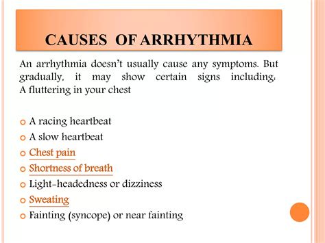 Arrhythmia Causes Symptoms And Treatment Ppt