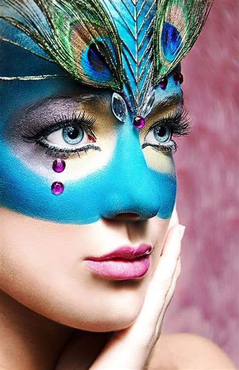 25 Pretty Peacock Halloween Makeup Ideas • Inspired Luv Fantasy Makeup Peacock Makeup