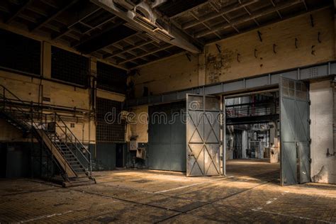 Industrial Interior of an Old Factory Stock Photo - Image of broken ...