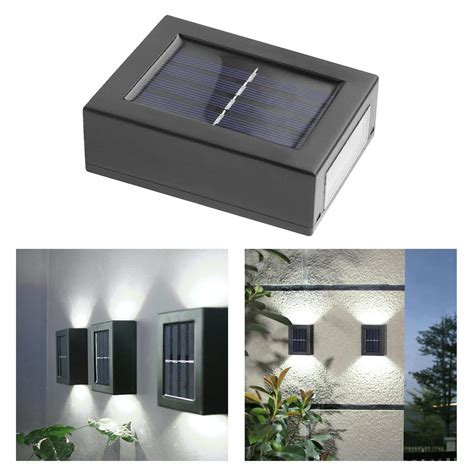 LED Solar Powered Wall Light UP and Down Outdoor Patio Sensor Lamp ...