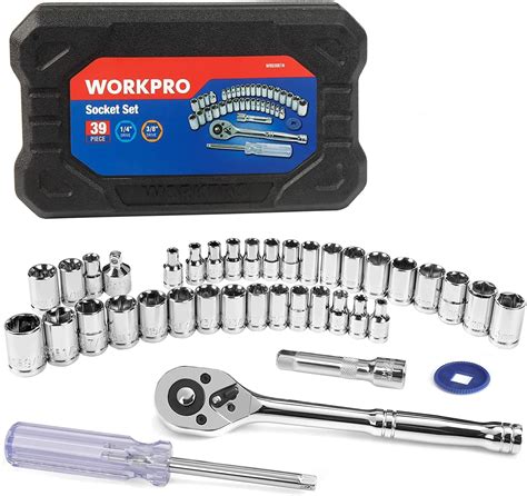 Workpro Coffret De Douilles En Cr V Inch Et Inch Et Cl