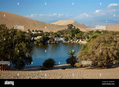 Huacachina Oasis And Dunes Near Ica Peru South America Stock Photo