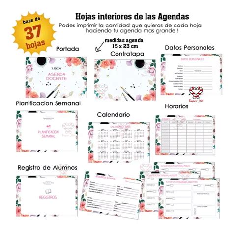 Kit Imprimible Agenda Docente Editables El Original En La