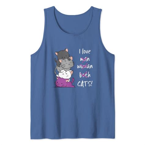 Kawaii Cat Tank Tops Asexual Pride Flag Kitten Anime For Ace Sold By