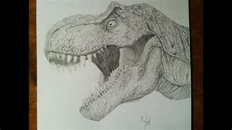 Desenhando O T Rex Jurassic Park Speed Art Youtube