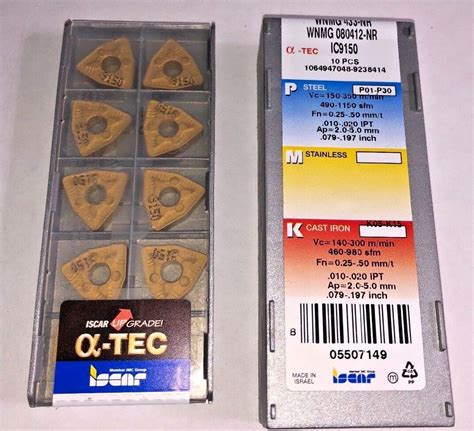 NEW ISCAR CARBIDE INSERTS WNMG 080412 NR WNMG 433 NR IC9150 QUANTITY 10