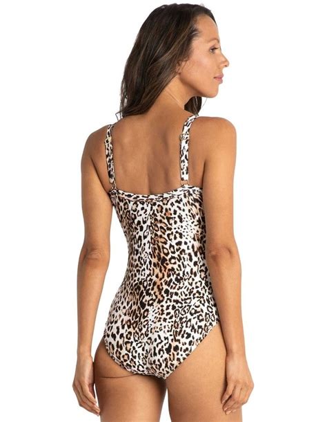 Jantzen Wild Ruched Crossover One Piece In Leopard Myer