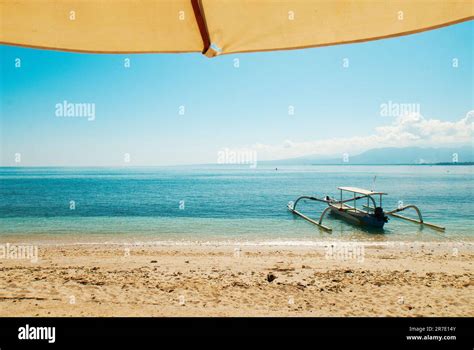 Sea And Coastlines In Gili Air Island With Traditional Balinese