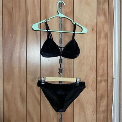 Deadstock Black Velvet Bikini From TRiIANGL Wet Depop