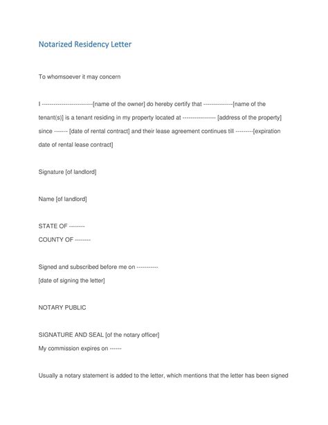 Free Printable Notarized Letter Templates [word Pdf]