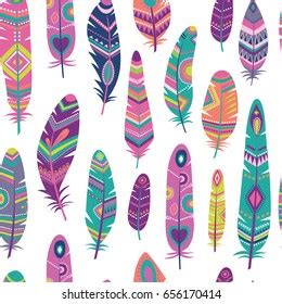 Ethnic Feathers Seamless Pattern Stock Vector Royalty Free