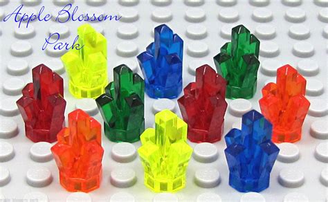 NEW Lego Lot 10 ROCK CRYSTALS Jewels Trans Green Orange Red Blue