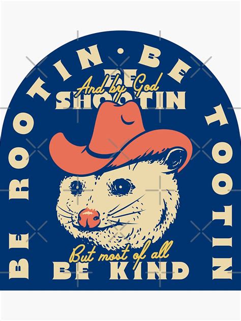 Rootin Tootin Shootin Possum Cowboy Advice Dark Bg Red Space