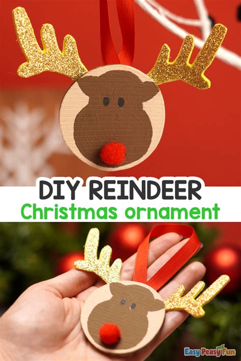 Reindeer Wooden Slice Ornaments - Easy Peasy and Fun