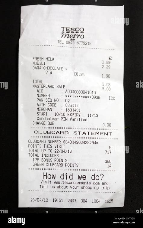 Supermarket Receipt Template