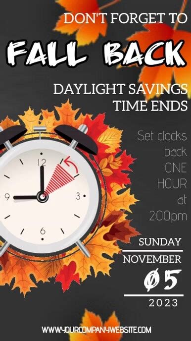 DAYLIGHT SAVINGS | Fall Back 2023 Template | PosterMyWall