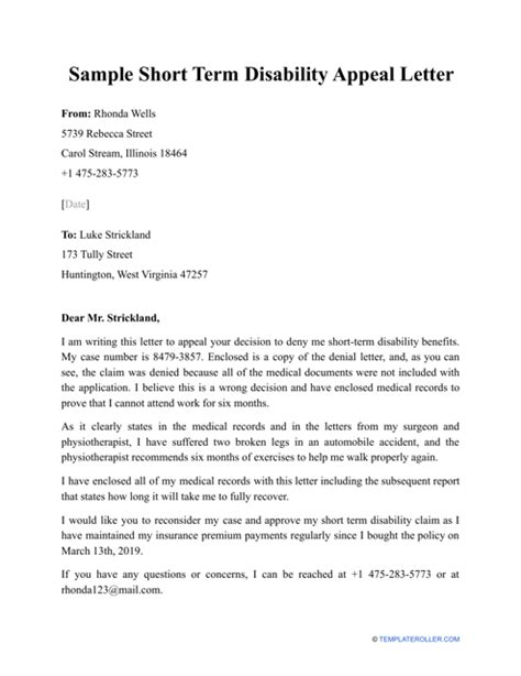 Free Appeal Letter Templates And Samples Download Pdf And Print Templateroller