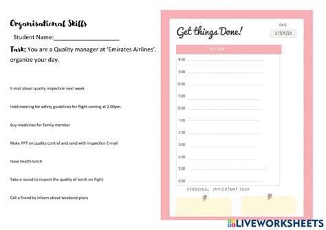 Printable Organizational Skills Worksheets - SkillsWorksheets.com