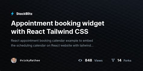 Appointment Booking Widget With React Tailwind CSS StackBlitz