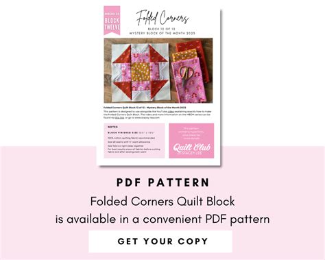 Folded Corners Quilt Block STACEY LEE CREATIVE