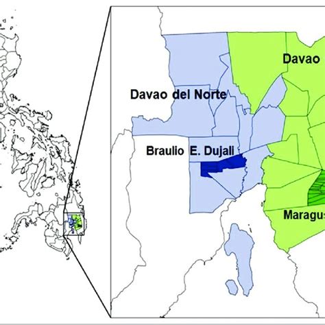 Map Of The Philippines Left And Provinces Of Davao Del Norte And