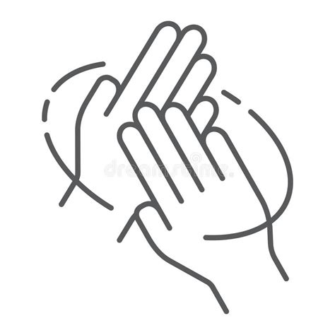 Rub Hands Palm To Palm Thin Line Icon Wash And Hygiene Sanitary Sign