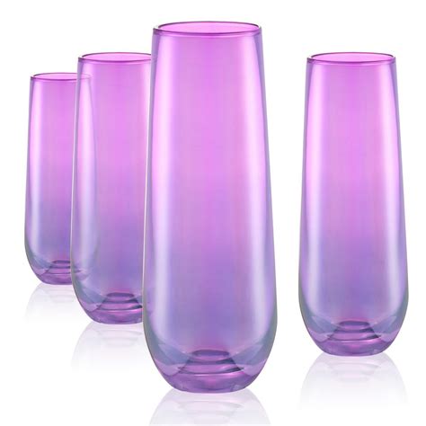 Artland 9 Oz Stemless Champagne Flute In Purple Set Of 4 12535B