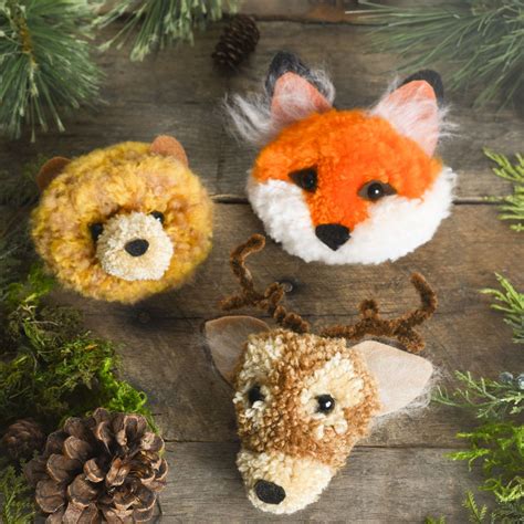 Fall Critter Pom Poms: Fox, Deer, and Bear DIY