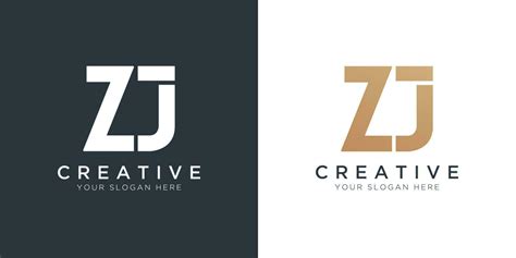 Luxury Letter Zj Logo Template In Gold And White Color Initial Luxury