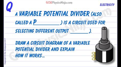 The Variable Potential Divider Potentiometer Gcse Physics Youtube