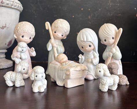 Vintage Precious Moments Nativity Set 9 Piece Collectible Figurines ...