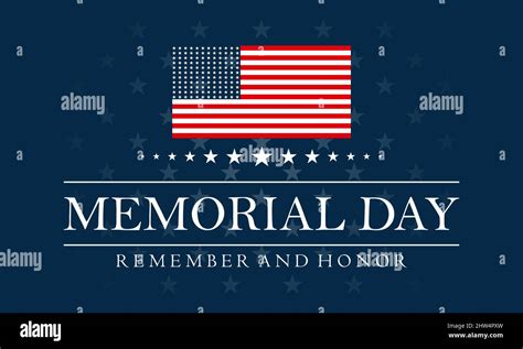 Memorial Day Us Federal Holiday Template For Banner Card Poster Background Stock Vector