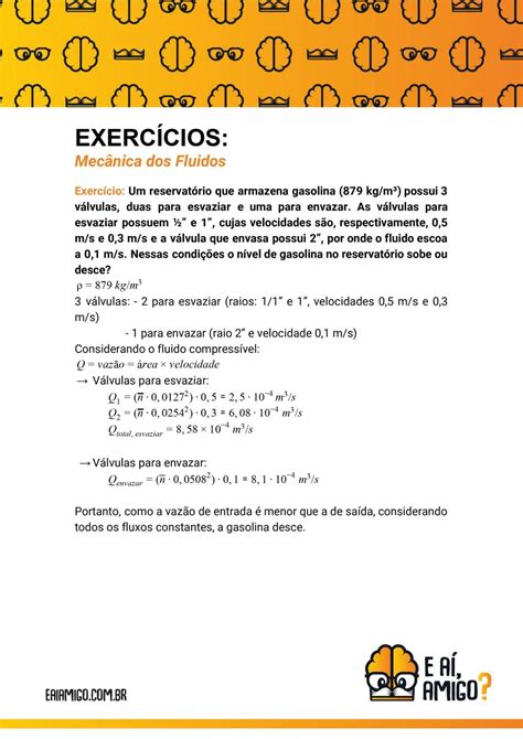 Mecânica dos Fluidos Como Resolver Exercícios E Ai Amigo