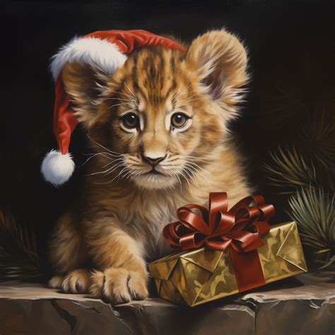 Lion Baby Cub Holiday Art Free Stock Photo - Public Domain Pictures