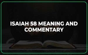 Isaiah 58 Meaning and Commentary - Scripture Savvy