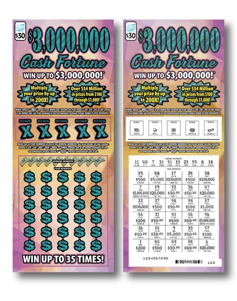 3000000 Cash Fortune Instant Ticket Illinois Lottery