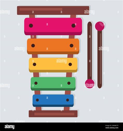 Xylophone Instrument Music Isolated Vector Illustration Stock Vector