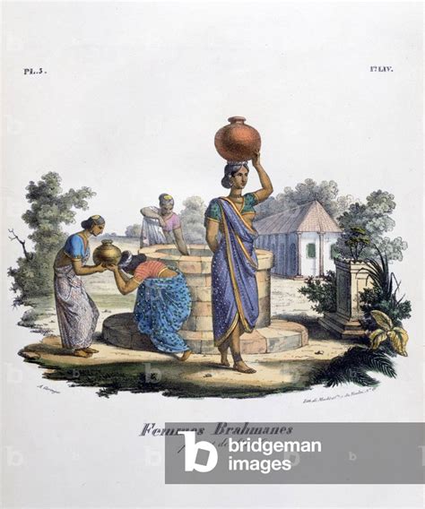 Image Of High Caste Brahmin Women Drawing Water From A Well In