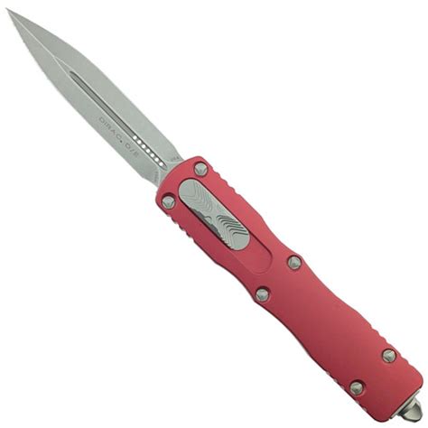 Microtech Red Dirac Dagger Otf Auto Knife Stonewash Blade Bladeops