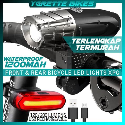 Jual Ygrette Raypal Paket Lampu Depan Belakang Sepeda Usb