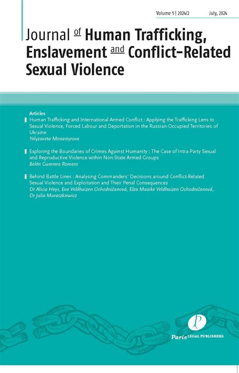 Journal Of Human Trafficking Enslavement And Conflict Related Sexual Violence Jhec